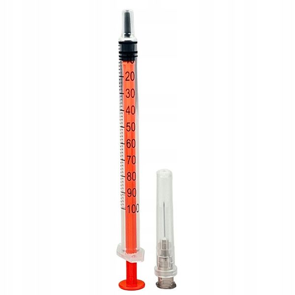 Strzykawki Insulinowe Z Igłą U100 1ml Zestaw 100 Sztuk 0,4x13 mm Zarys zdjęcie 3