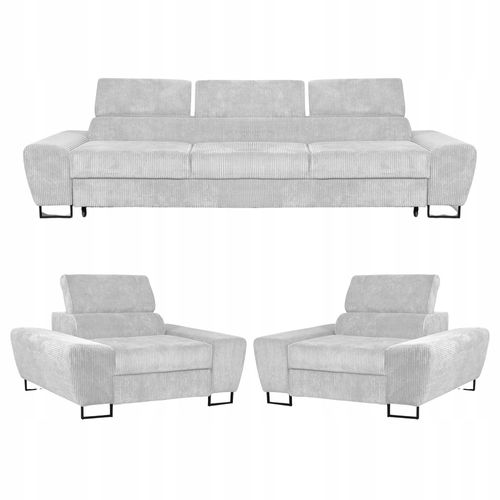 Zestaw mebli wypoczynkowych salonu Savio Sofa 3os fotele beż Family Meble na Arena.pl