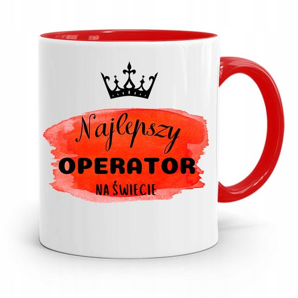 Dla Operatora Kubek Czerwony Prezent Na Urodziny Z Nadrukiem Ze Zdjęciem zdjęcie 1