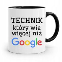 Dla Technika Kubek Czarny Prezent Z Nadrukiem Ze Zdjęciem