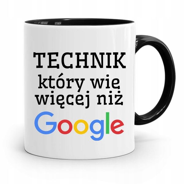 Dla Technika Kubek Czarny Prezent Z Nadrukiem Ze Zdjęciem zdjęcie 1