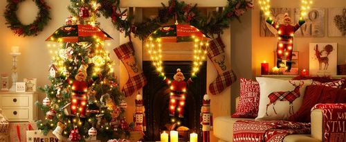 Mikołaj Ze Spadochronem LED 60cm Ozdoba Świąteczna 8 Trybów Dekoracja na Arena.pl