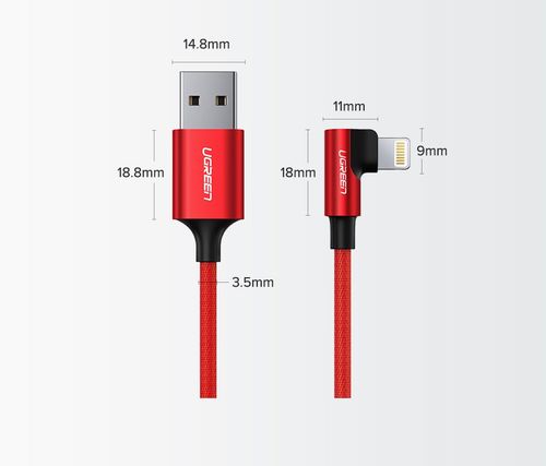 Kątowy kabel przewód do iPhone USB - Lightning MFI 2.4A 1m czarny na Arena.pl
