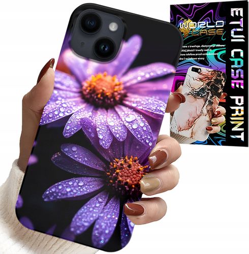 ETUI DO IPHONE 15 - RÓŻOWA STOKROTKA KWIATY POKROWIEC CASE na Arena.pl