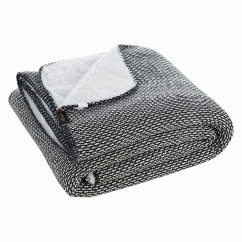 Koc narzuta na łóżko PANDA 150x200 dwustronny baranek czarny biały na Arena.pl