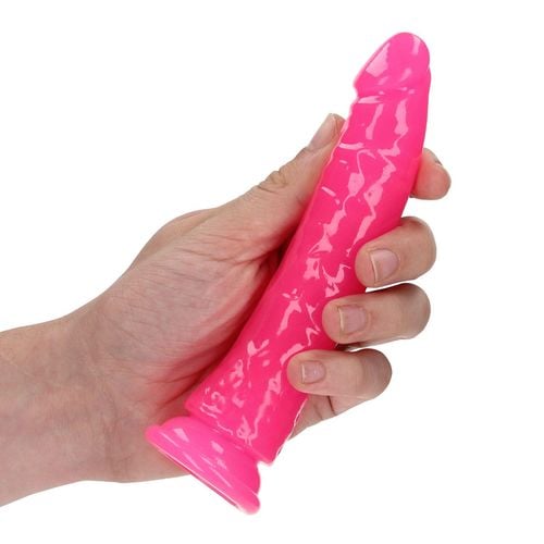 slim realistic dildo with suction cup   glow in the dark   6 / 15,5 cm na Arena.pl