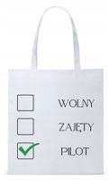 Torba Biała Eco Shopper Dla Pilota Z Nadrukiem Ze Zdjęciem