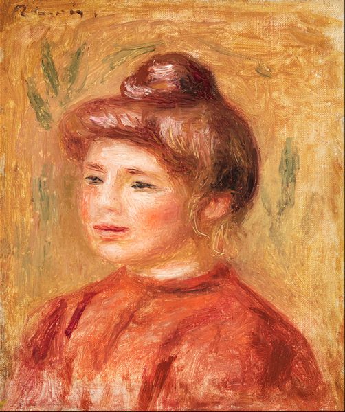 Bust of Woman in Red, Pierre-Auguste Renoir - plakat 21x29,7 cm zdjęcie 1