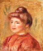 Bust of Woman in Red, Pierre-Auguste Renoir - plakat 50x70 cm