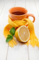 FOTOTAPETA kuchenna HERBATA CYTRYNA ZÓŁTY SZAL