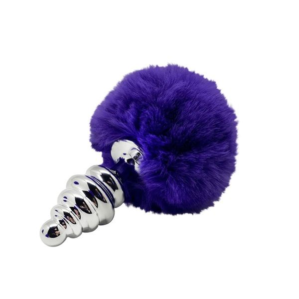 Plug-Metal Anal Fluffly Twist Plug S Dark Purple zdjęcie 1