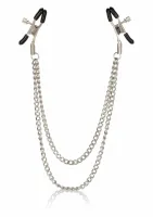 calexotics tiered nipple clamps regulowane z łańcuszkami, stal niklowana