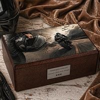 Drewniana urna kremacyjna dla motocyklisty, urna na prochy z litego drewna