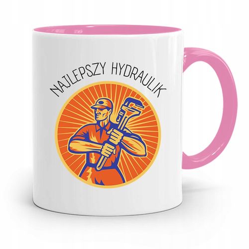 Kubek Różowy Prezent Dla Najlepszego Hydraulika Z Nadrukiem Ze Zdjęciem na Arena.pl