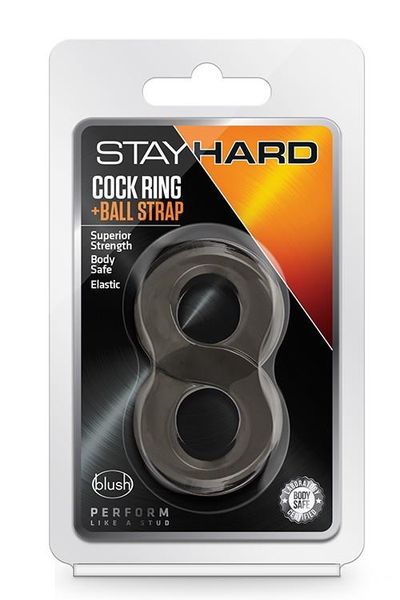 Stay Hard Cock Ring And Ball Strap Black zdjęcie 1