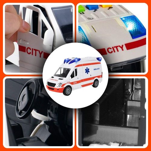 Auto Karetka Pogotowia Ambulans Bus Napęd Dźwięki Otwierane Drzwi z noszami na Arena.pl