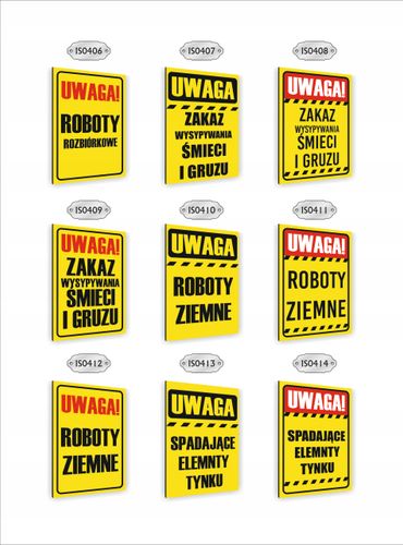 Tabliczka znak informacyjny dibond 20X15 UWAGA MATERIAŁY ŁATWO ZAPALNE na Arena.pl