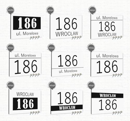 Tabliczka adresowa Nierdzewna Tablica adres domu Biała 30x20 Różne wzory na Arena.pl