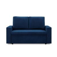 Sofa dwuosobowa, BLOM, velvet, 148x87x90 cm, granatowy | TYLETEGOTU