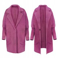 PŁASZCZ ALPAKA KOŁNIERZ WEŁNA KOLOR WRZOSOWY