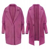 PŁASZCZ ALPAKA KOŁNIERZ WEŁNA KOLOR WRZOSOWY