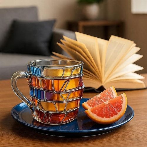 Malowany kubek na książki,3D Malowane książki Stos Szklany kubek do kawy, na Arena.pl