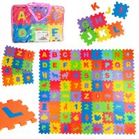 Duże PUZZLE PIANKOWE MATA EDUKACYJNA PIANKOWA EVA ETUI LITERY CYFERKI 1,5m²