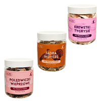 3x Liofilizowane mięsa dla psa i kota krewetki, polędwiczki, jądra indycze