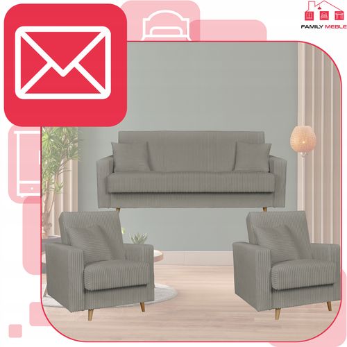 Zestaw mebli wypoczynkowy Rene wersalka kanapa fotele Bonell Family Meble na Arena.pl