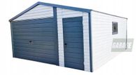 GARAŻ BLASZANY 5m x 6m poziom - Brama + drzwi + okno - antracyt + biały BOX41 5x6