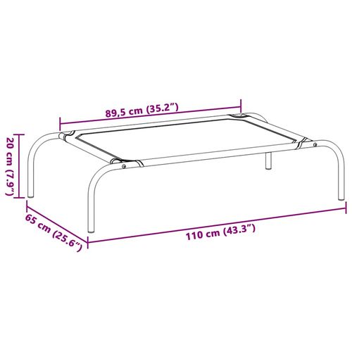 Podwyższone legowisko dla psa czarne 110x65x20 cm na Arena.pl
