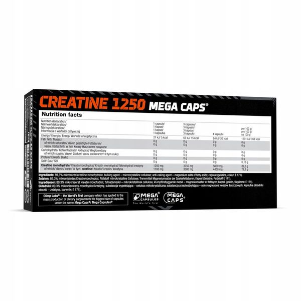 OLIMP CREATINE MEGA CAPS 2x120kaps KREATYNA MONOHYDRAT MONO zdjęcie 10