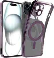 Etui iPhone 15 Plus szkło hartowane MagSafe fiolet N NEWTOP