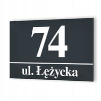NIERDZEWNY NUMER NA DOM TABLICZKA ADRESOWA Z NUMEREM DOMU 32x21 cm Antracyt