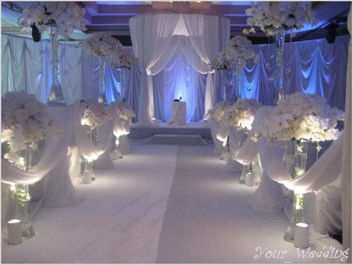 Biały materiał do dekoracji 6m dekoracja ścianki ślub komunia roczek na Arena.pl