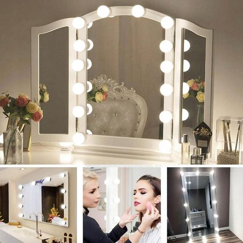 10x ŚWIATEŁKA LAMPKI LED NA LUSTRO TOALETKI 10 Poziomów Jasności 4,5M na Arena.pl