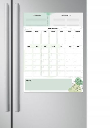 PLANER TABLICA NA LODÓWKĘ MAGNETYCZNA ORGANIZER NOTATNIK 4xPISAKI na Arena.pl