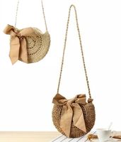 Zapinana Torebka na ramię pleciona słomiana KOSZYK Kokarda