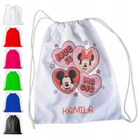 WOREK PLECAK SPORTOWY NA WF DLA DZIECI - MYSZKA MINNIE + IMIĘ! BAJKA KROPKI
