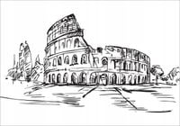 FOTOTAPETA WIDOK budnek koloseum Rzym rysu 200x130