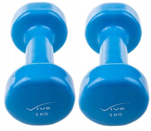 Zestaw Hantli Hantelek Ciężarków Do Ćwiczeń Pokrytych Winylem 2x3 kg na Arena.pl