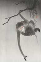 Plakat 40x60cm Monkey 2, Koson Japoński Vintage do Salonu