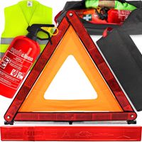 Zestaw bezpieczeństwa Gaśnica Trójkąt Kamizelka odblaskowa Pokrowiec rzep