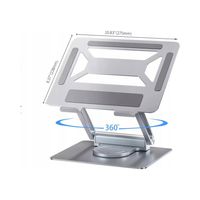 Stolik pod laptopa aluminiowy regulowany 360° z HUB USB 13-17 cali