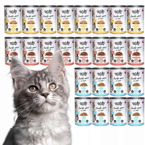 Bult Tuf Tuf kawałki 75% mięsa dla kota mix smaków zestaw 24x415g 9,96kg na Arena.pl