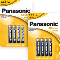 8x AAA Baterie Alkaliczne PANASONIC LR03 Paluszki Bateria R3 Blister x2