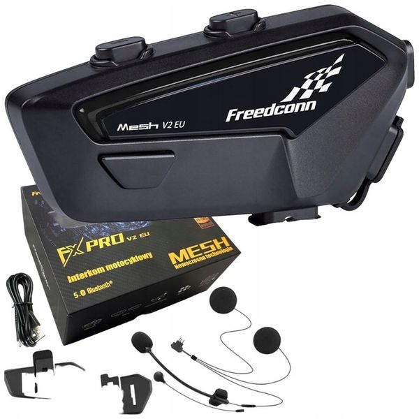 Interkom Motocyklowy FX PRO V2 Bluetooth Radio AI do 1200m zdjęcie 4
