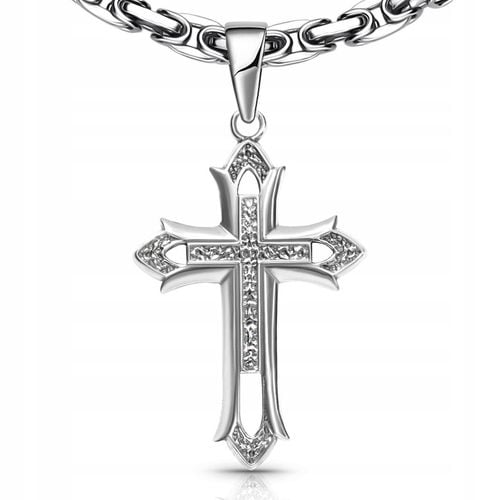 Krzyżyk srebrny męski duży zawieszka srebro 925 solidny bez na Arena.pl