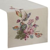 Bieżnik gobelinowy w kwiaty FLORE 45X140 naturalny