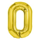 Balon foliowy cyfra 0 złoty 40 cm